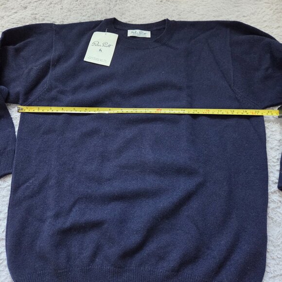 NWT Peter scott made in Scotland 100% lambswool sweater navy blue - Picture 3 of 5